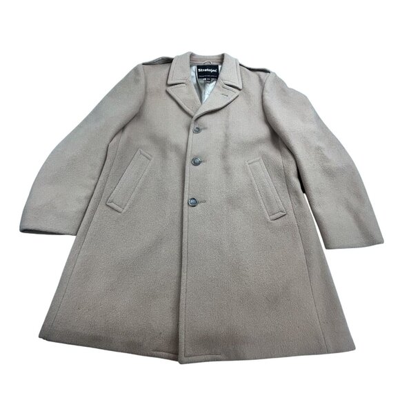 VTG Stratojac Men’s 42 Nylon Wool Over Coat Jacket Lined Peacoat Mob Old money - Picture 1 of 13